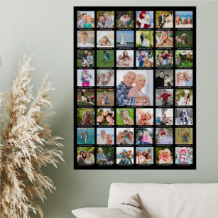 Affiche Collage photo personnalisé de 45 photos avec légen