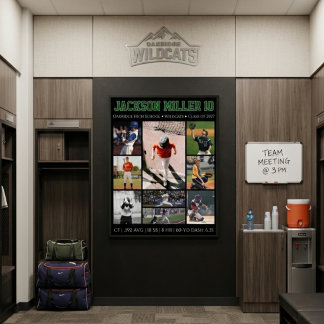 Affiche Collage photo personnalisé de baseball pour finiss