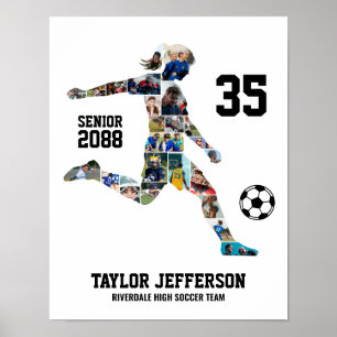 Affiche Collage photo personnalisé d'équipe de football fé