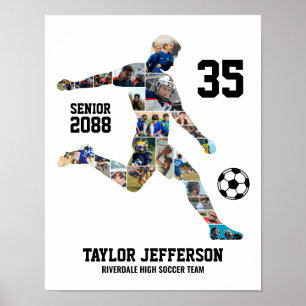 Affiche Collage photo personnalisé d'équipe de football se