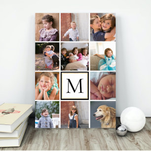Affiche Collage photo personnalisé douze et monogramme