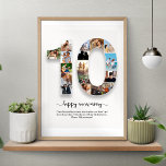 Affiche Collage photo personnalisé du 10e anniversaire<br><div class="desc">Collage photo personnalisé du 10e anniversaire pour la femme du mari</div>