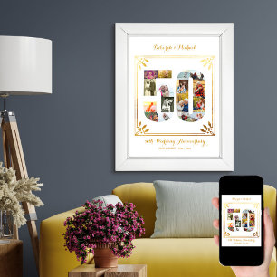 Affiche Collage photo personnalisé du cinquantième Mariage