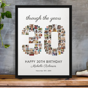 Affiche Collage photo pour 30e anniversaire joyeux