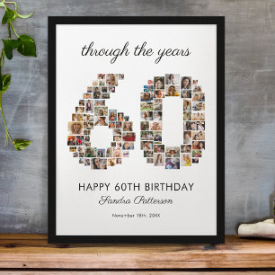 Affiche Collage photo pour 60e anniversaire