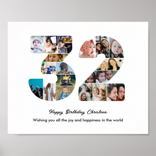 Affiche Collage photo pour la 32e fête d'anniversaire Numé (Devant)