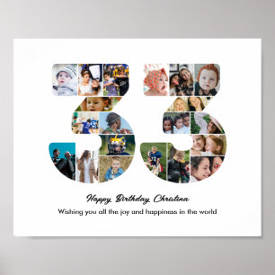 Affiche Collage photo pour la 33e fête d'anniversaire Numé