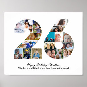 Affiche Collage photo pour la fête des 26 ans Numéro 26