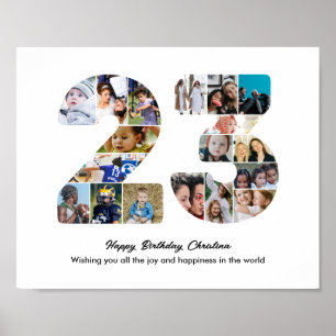 Affiche Collage photo pour la fête du 23e anniversaire Num