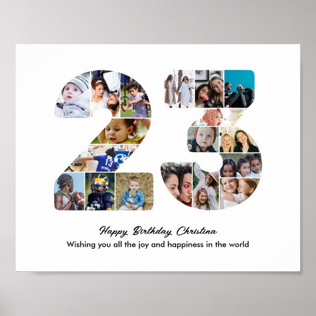 Affiche Collage photo pour la fête du 23e anniversaire Num (Devant)