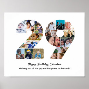 Affiche Collage photo pour la fête du 29e anniversaire