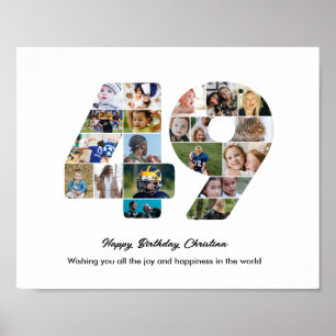 Affiche Collage photo pour la fête du 49e anniversaire Num