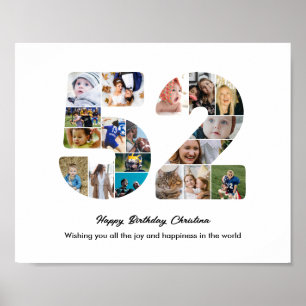 Affiche Collage photo pour la fête du 52e anniversaire Num