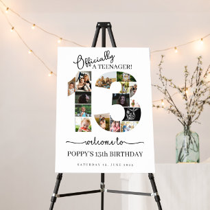 Affiche collage photo pour les 13 ans officiellement adole