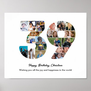 Affiche Collage photo pour les 39 ans numéro 39