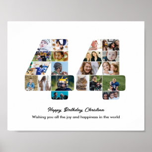 Affiche Collage photo pour les 44 ans numéro 44