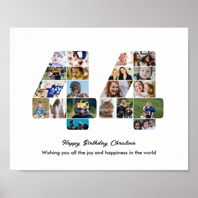 Affiche Collage photo pour les 44 ans numéro 44 (Devant)