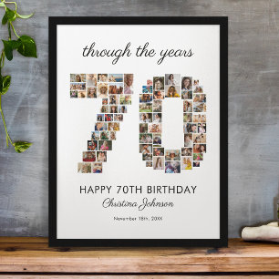 Affiche Collage photo pour les 70 ans d'anniversaire