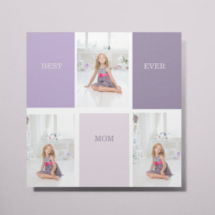 Affiche Collage Photo Purple Best Mom Ever Cadeau