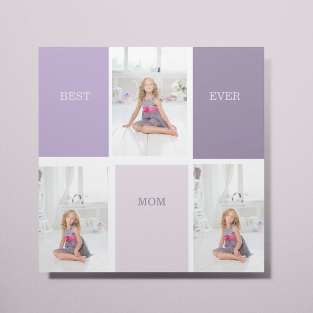 Affiche Collage Photo Purple Best Mom Ever Cadeau (Créateur téléchargé)
