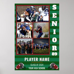 Affiche Collage photo senior de football sur mesure
