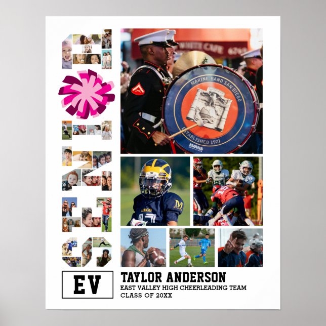 Affiche Collage photo senior de l'équipe Cheer Cheer (Devant)
