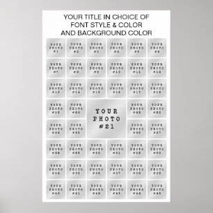 Affiche Collage photo simple 45 Couleur et texte personnal