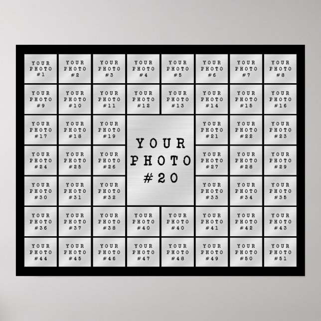 Affiche Collage photo simple 51 Personnalisé couleur perso (Devant)