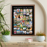 Affiche Collage photo simple personnalisé de 45 Carrés<br><div class="desc">Créez un poster de mémoire photo pour décorer votre maison ou faites un cadeau significatif et mémorable en utilisant ce modèle de collage photo facile à télécharger avec 45 photos carrés avec une grande photo de fonction au centre et votre titre personnalisé dans votre choix de style de police et...</div>