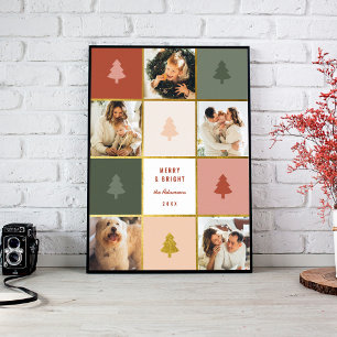 Affiche Collage photo sur mesure Pastel & Gold Christmas 5