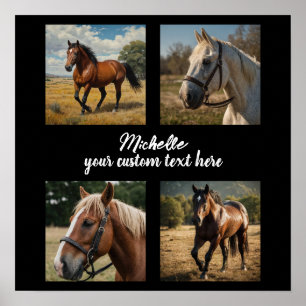 Affiche Collage photo tendance Personnalisé Cheval Lover
