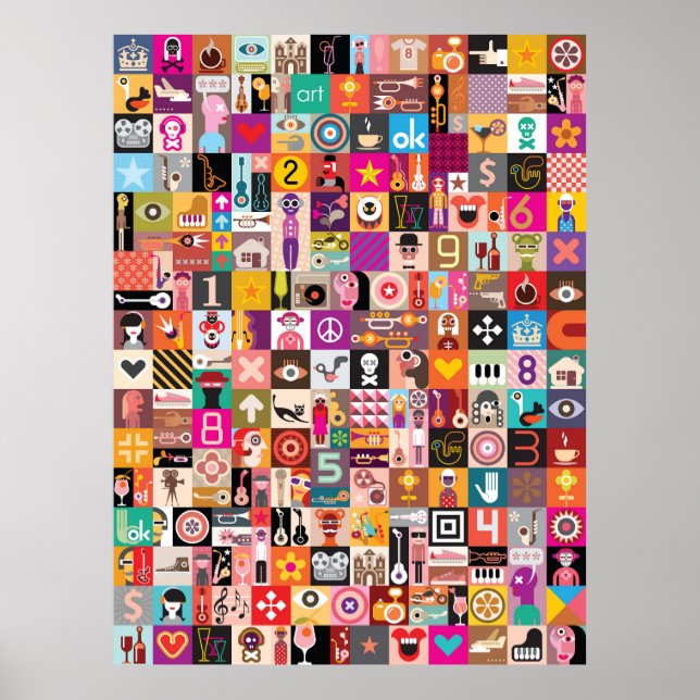 Affiche Collage Pop Art (Devant)