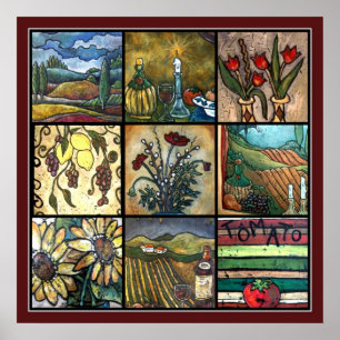 Affiche Collage toscan riche