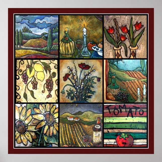 Affiche Collage toscan riche (Devant)