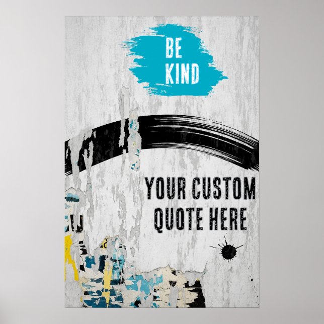 Affiche Collage urbain papier déchiré avec devis (Devant)