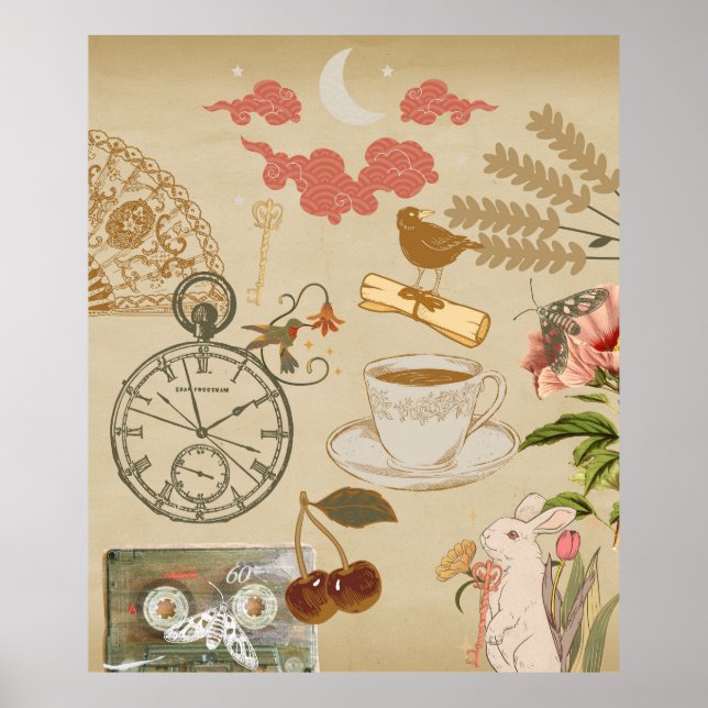 Affiche Collage vintage (Devant)