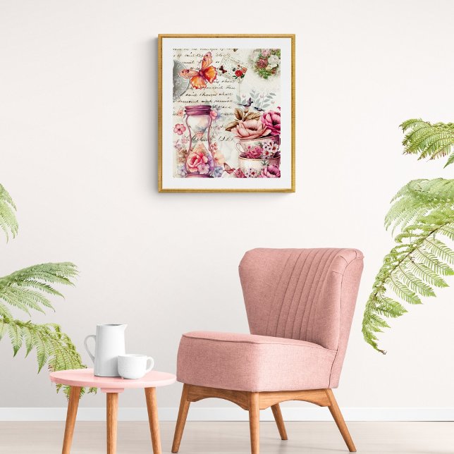 Affiche Collage vintage aquarelle (Créateur téléchargé)