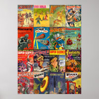 Collage vintage Sci Fi Pulp Fiction