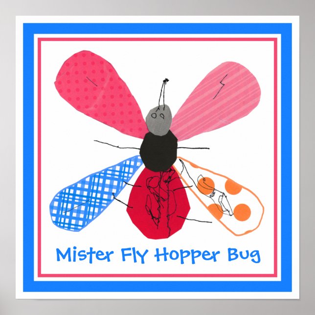Affiche Collage Whimsical Bug Art par 4 Ans Nathaniel (Devant)