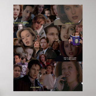 Affiche Collage XFiles Mulder et Scully