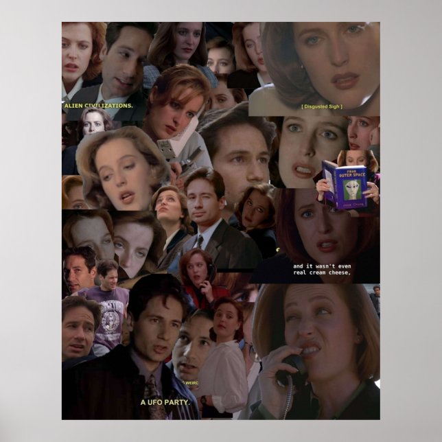 Affiche Collage XFiles Mulder et Scully (Devant)