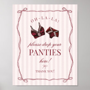 Affiche Collants de Demoiselle d'Honneur Rouge Bourgogne S