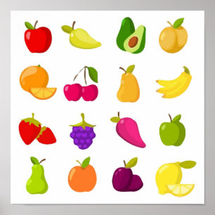 Affiche Collecte de clipart vectorielle vectorielle de fru