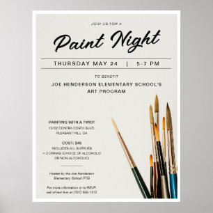 Affiche Collecte de fonds pour la nuit de peinture