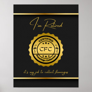 Affiche Collecteur de Flamant rose certifié retraité Noir 