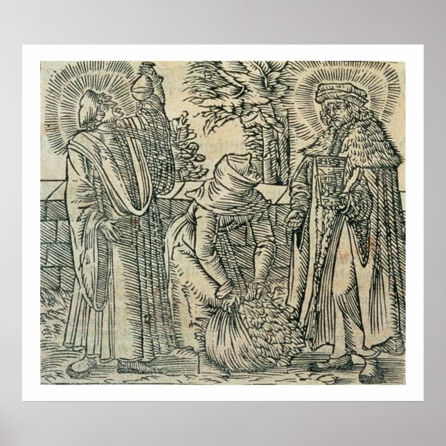 Affiche Collecting Herbs for Medicine, 1534 (coupe à bois) (Devant)