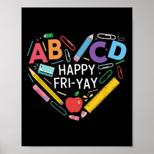 Affiche Collection Amusante de Retour à l'École Joyeux Ven