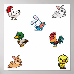 Affiche Collection d'animaux domestiques