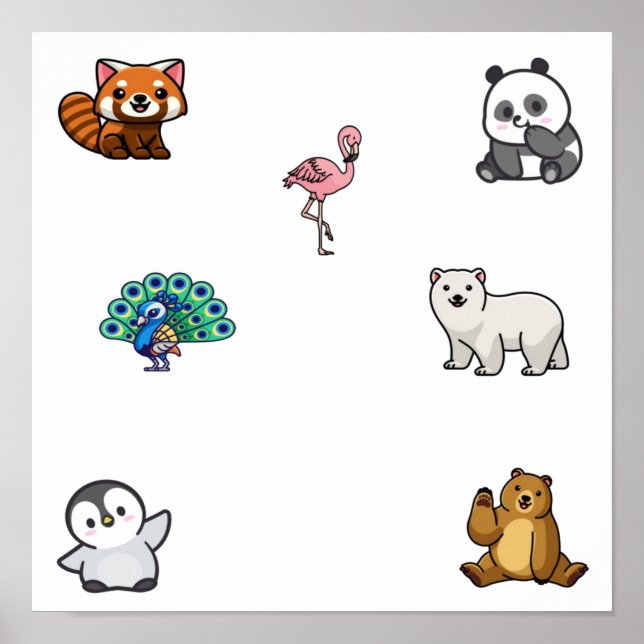 Affiche Collection d'animaux sauvages (Devant)