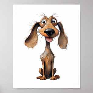 Affiche Collection d'art de race de chien de dessin animé